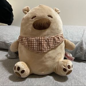MINISO LIFE BROWN BEAR STUFF TOY WITH HANDKERCHIEF